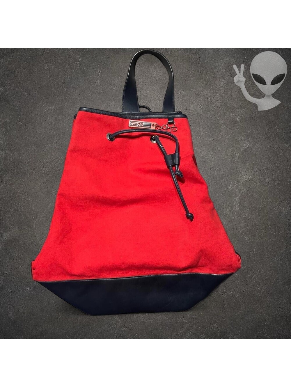 Vintage Ralph Lauren Sport Canvas Drawstring Backpack Bucket Bag Red